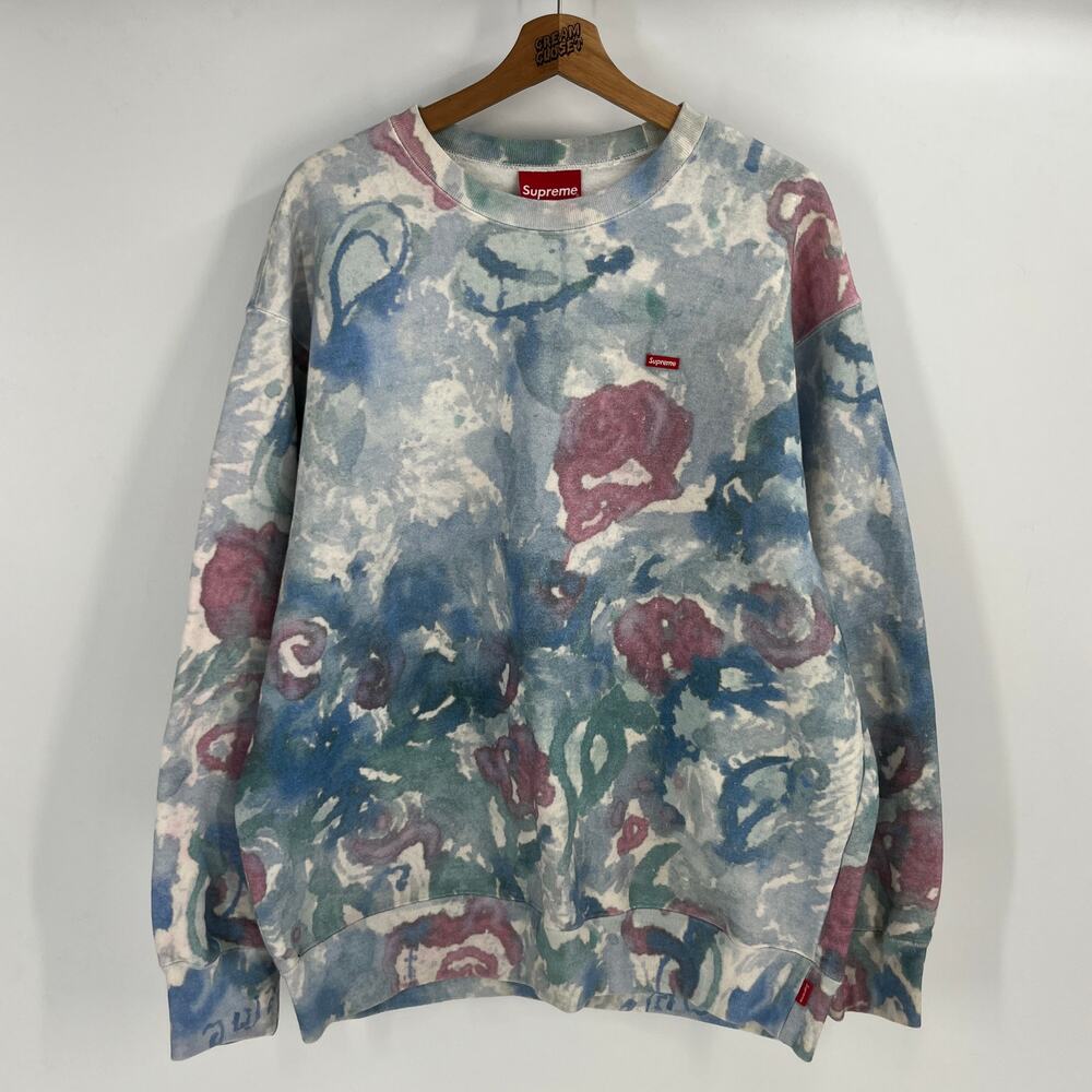 SS21 2021 Supreme NYC Mini Small Box Logo Crewneck in Watercolor Floral L